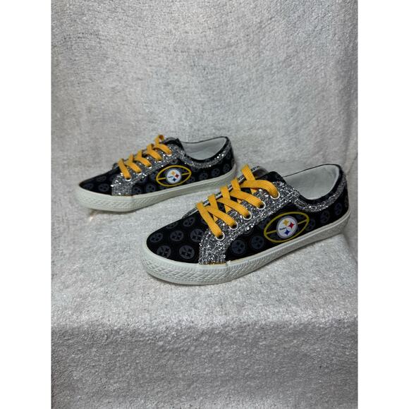 Bradford Exchange 2019 Pittsburg Steelers Canvas Tennis Shoes Size 5 - Picture 3 of 7